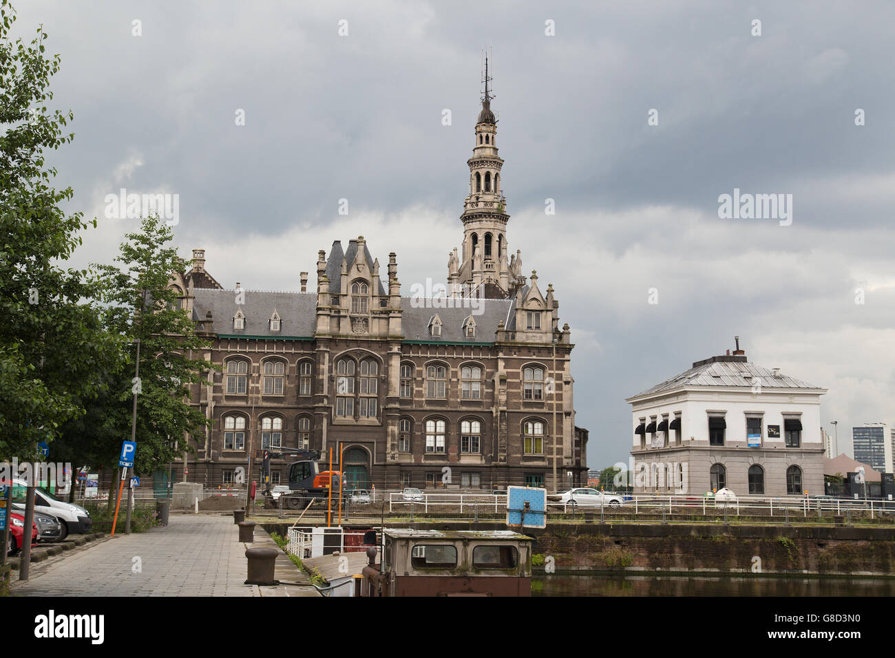 Pilotage Building in thhe port of Antwerp in Belgium Stock Photo