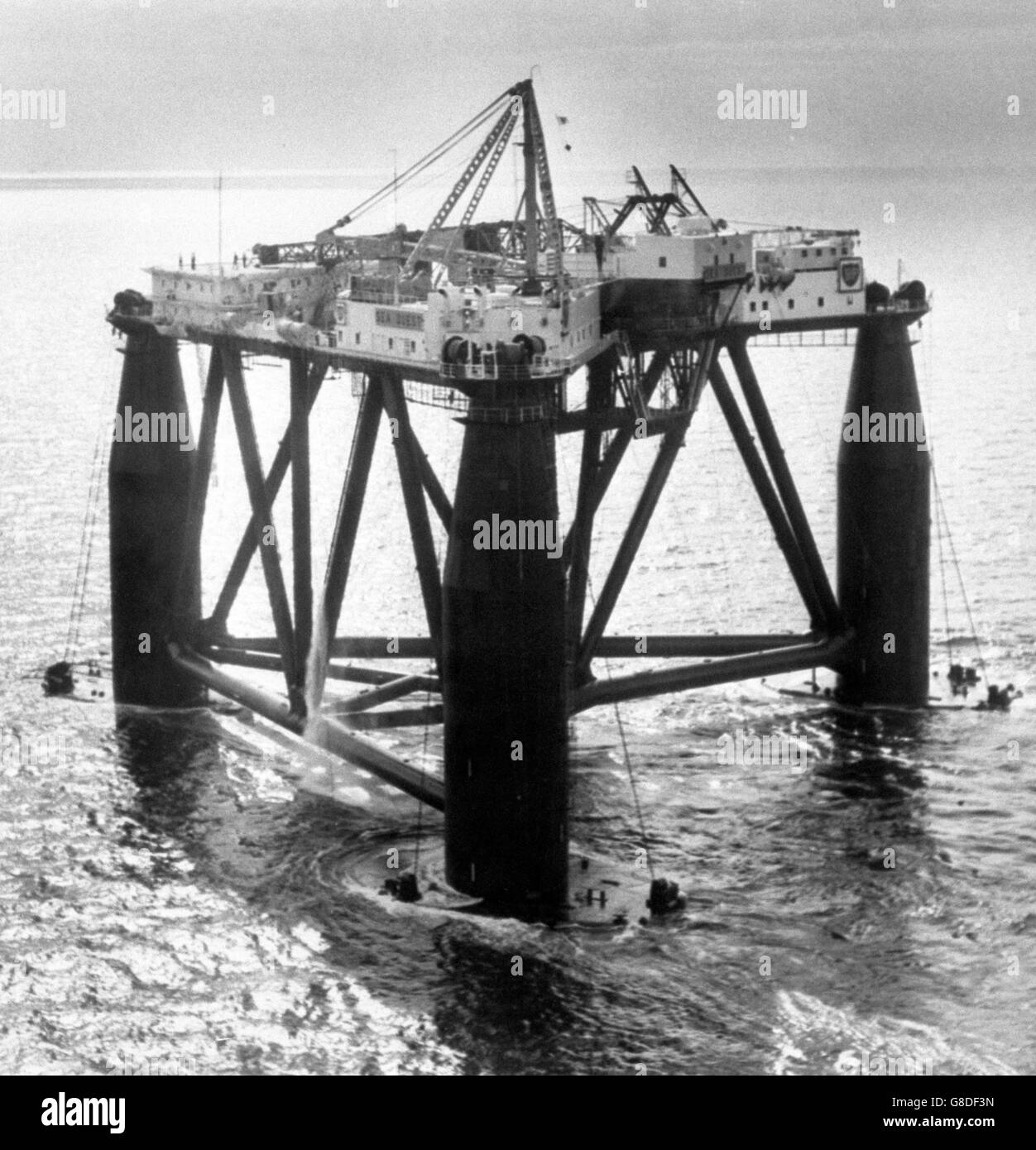 Science and Technology BP Oil Rig Sea Quest Irish Sea Stock Photo