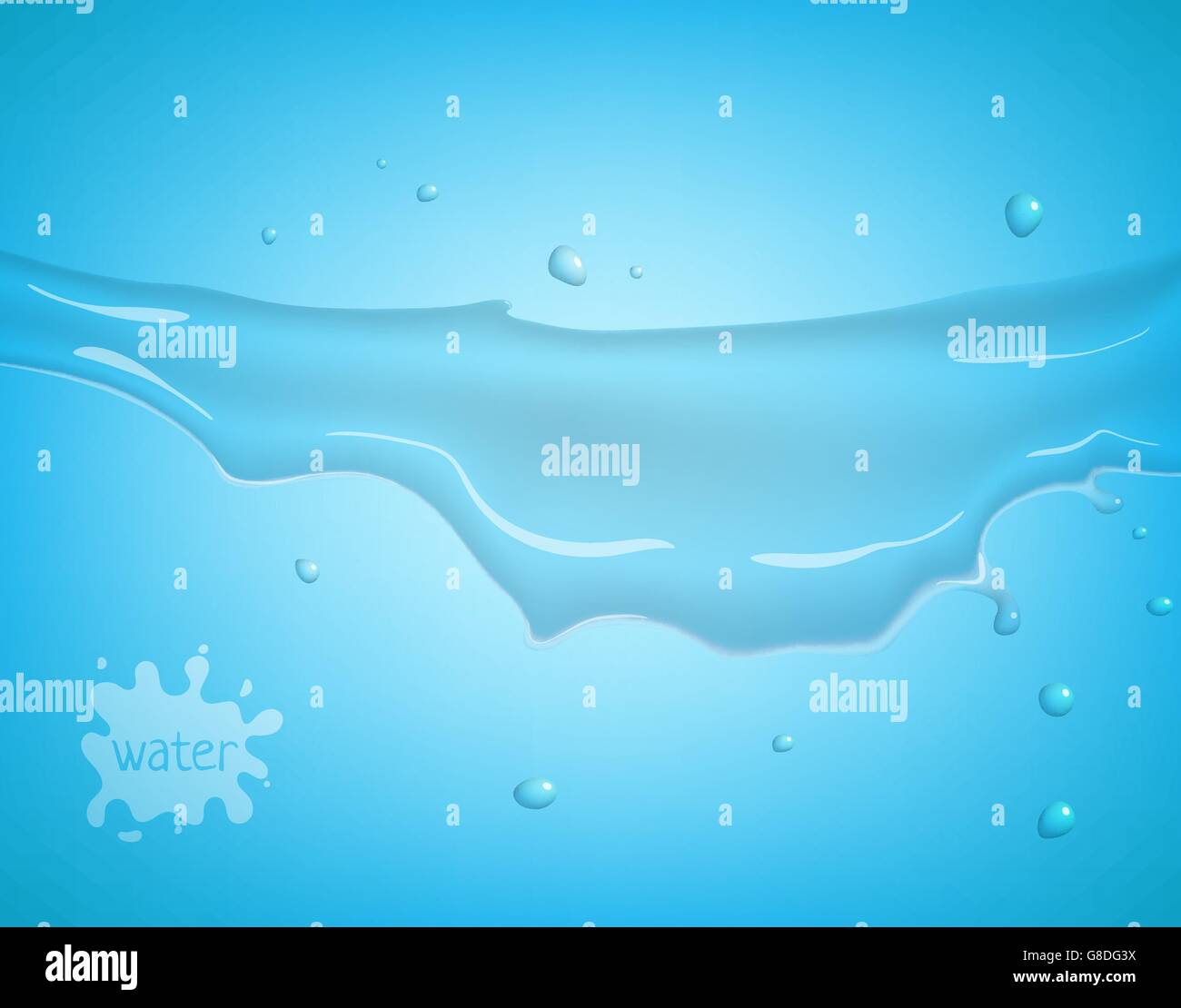 water splash isolated on blue background Stock Vector Image & Art - Alamy