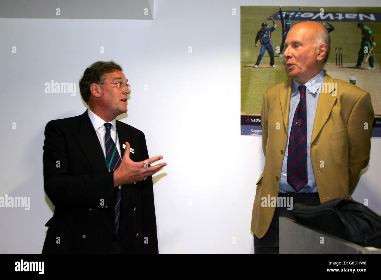 Brian Scovell, Chairman of the Cricket Writers Club with Surrey Chief Executive Paul Sheldon (l) Stock Photo