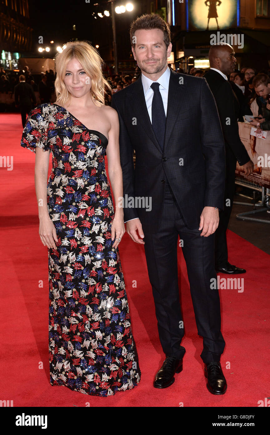 Sienna Miller and Bradley Cooper arriving for the Burnt premiere at Vue ...