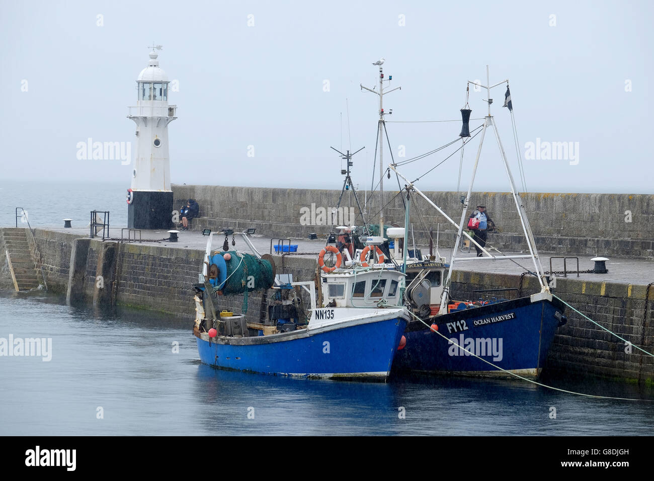 A Cornish fishing fleet in Mevagissey Cornwall England Stock Photo