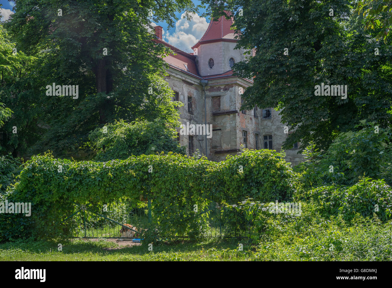 Abandoned palace in Domanice Domanze Lower Silesia Poland Stock Photo