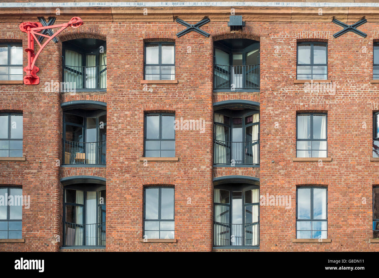 Warehouse Conversion Luxury Apartments Albert Dock Liverpool Stock Photo