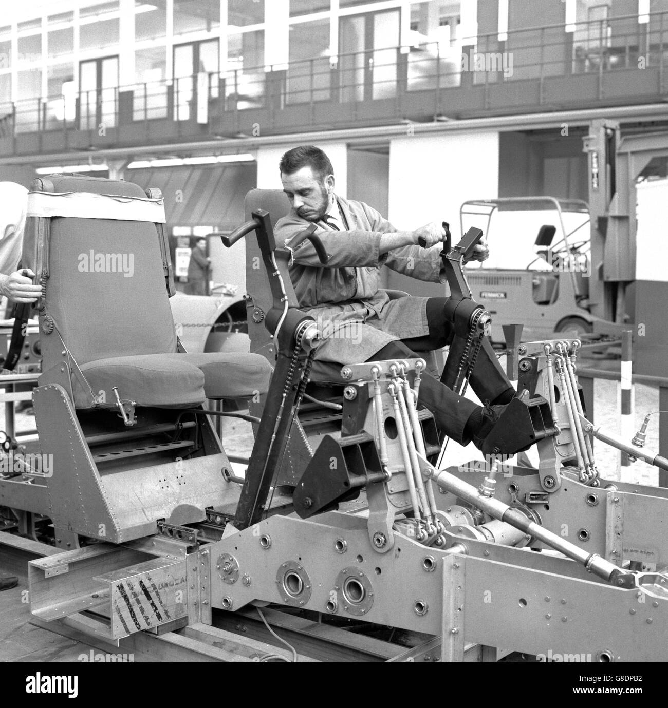 Cockpit controls of the Concord airliner are tested at Sud Aviation's plant at Blagnac, Toulouse, where progress was being made on the first prototype of the Anglo-French project. Stock Photo