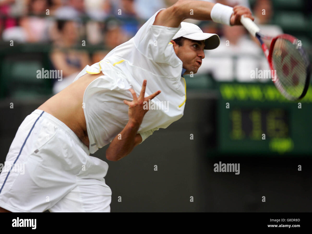 Tennis - Wimbledon Championships 2005 - Men's Third Round - Mario Ancic v Gael Monfils - All England Club Stock Photo