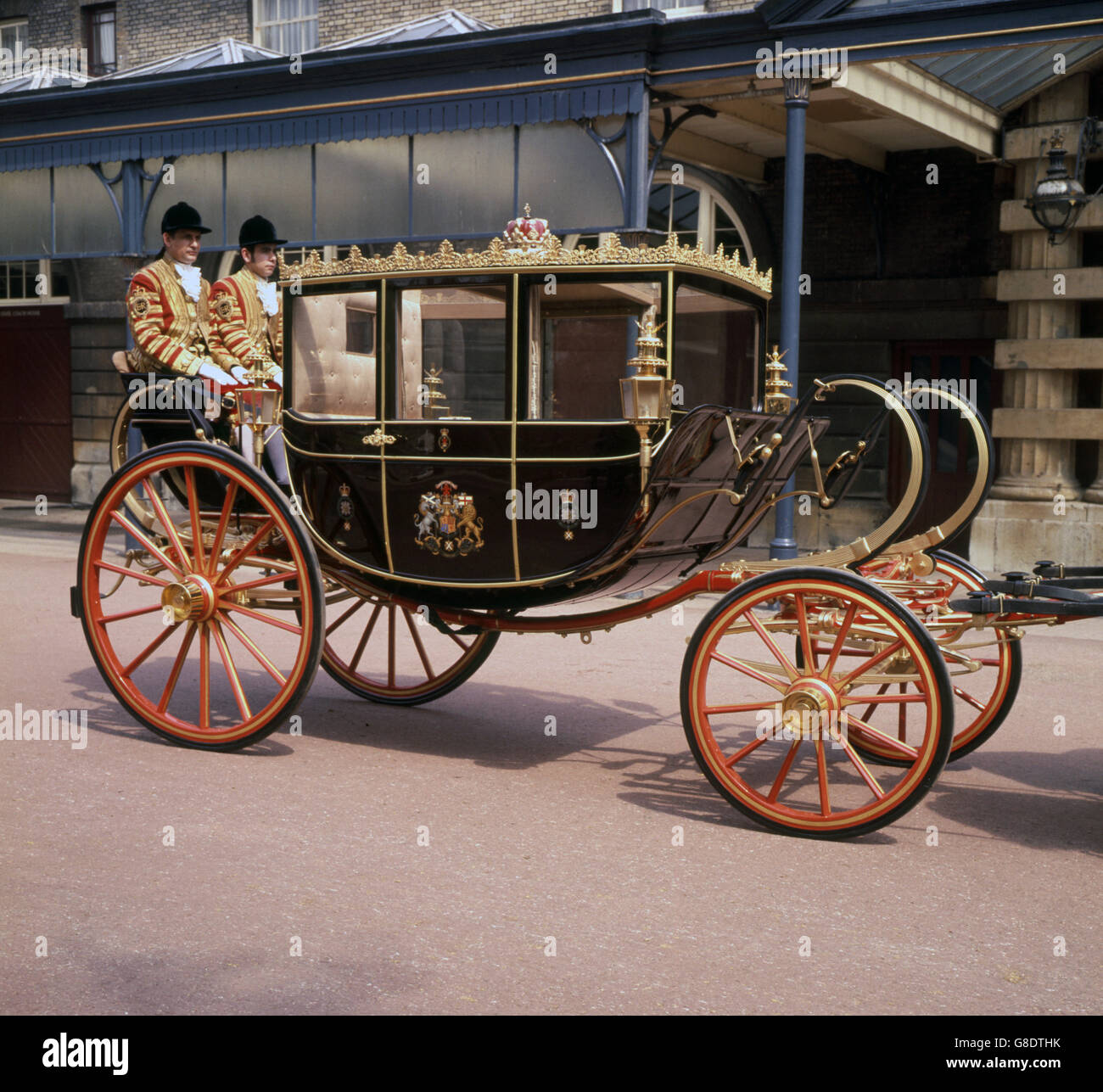 Royalty - Scottish State Coach - Royal Mews, Buckingham Palace, London Stock Photo