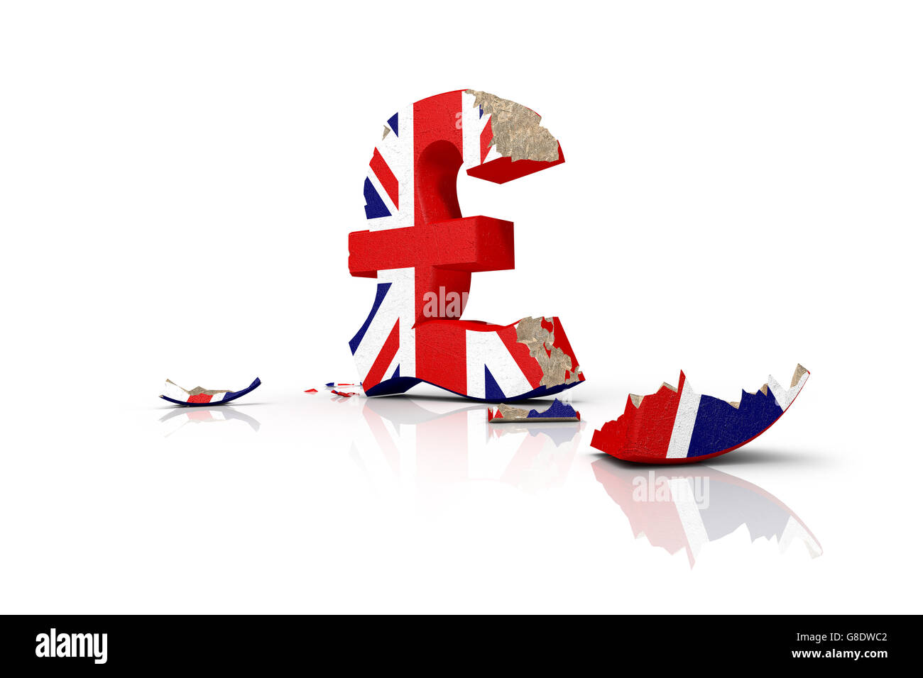 Symbol of the battered British pound after the Brexit 2016 Stock Photo