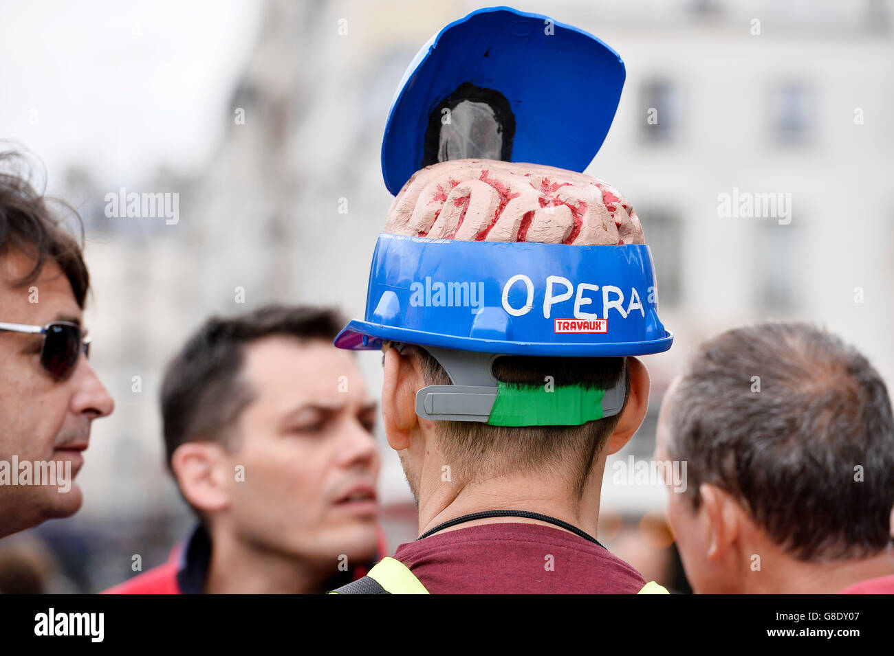 March against labour law in Paris on 28th of june 2016 Stock Photo