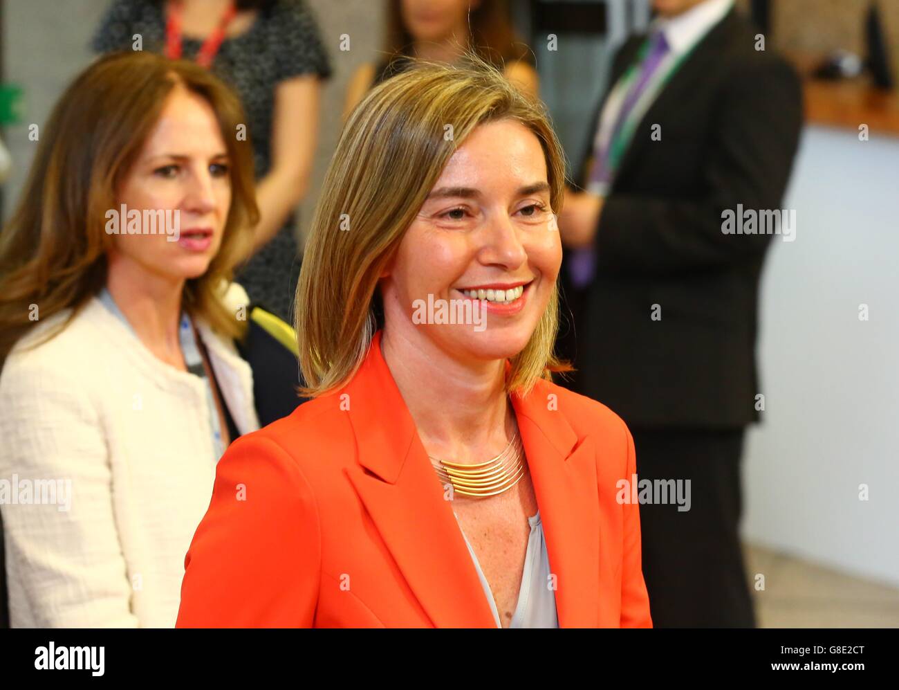 Brussels. 28th June, 2016. European Union High representative for Foreign Affairs and Security Policy Federica Mogherini arrives for the EU summit meeting at Brussels, Belgium on June 28, 2016. © Gong Bing/Xinhua/Alamy Live News Stock Photo