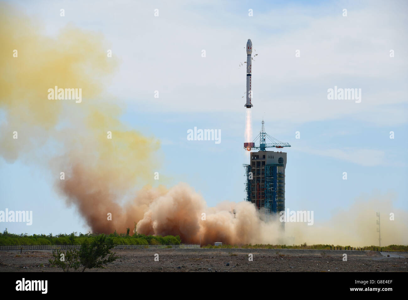 A Long March-4B rocket carrying China's second Shijian-16 series satellite blasts off at the Jiuquan Satellite Launch Center in Jiuquan, northwest China's ...