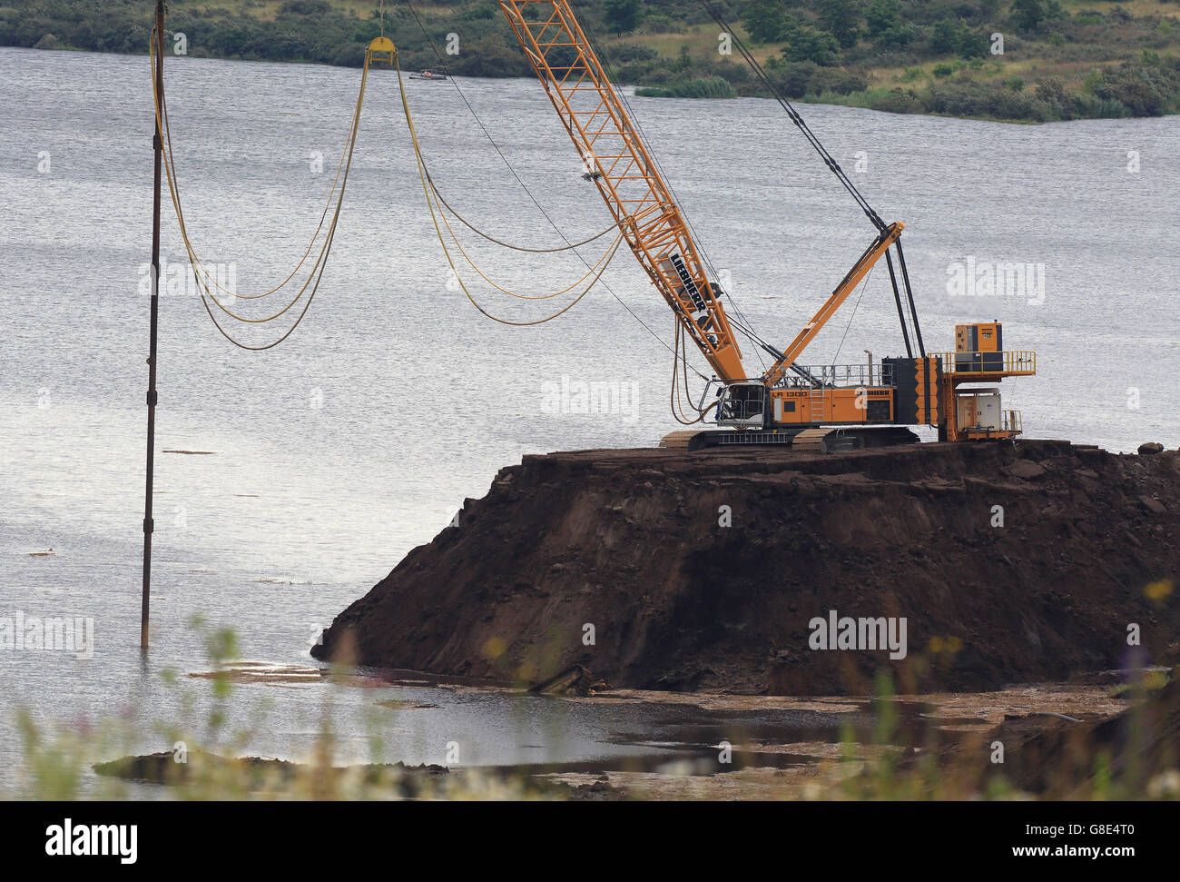 Nachterstedt Germany 29th June 16 A Crane Seen At A Break Off Stock Photo Alamy