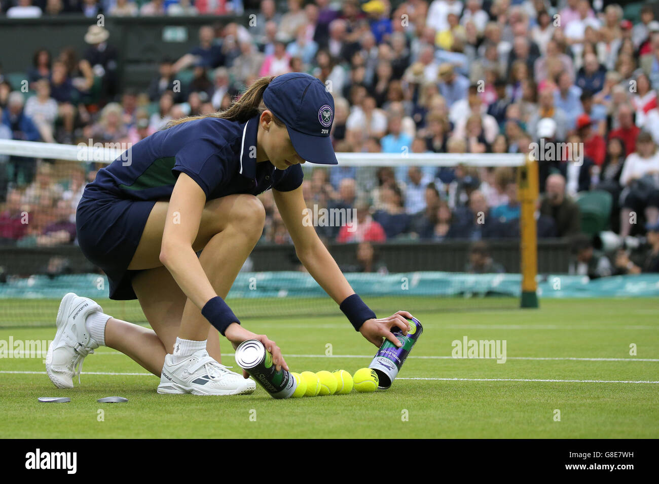 Wimbledon, London, UK. 29th June, 2016. Ball Girl With Tennis Balls The