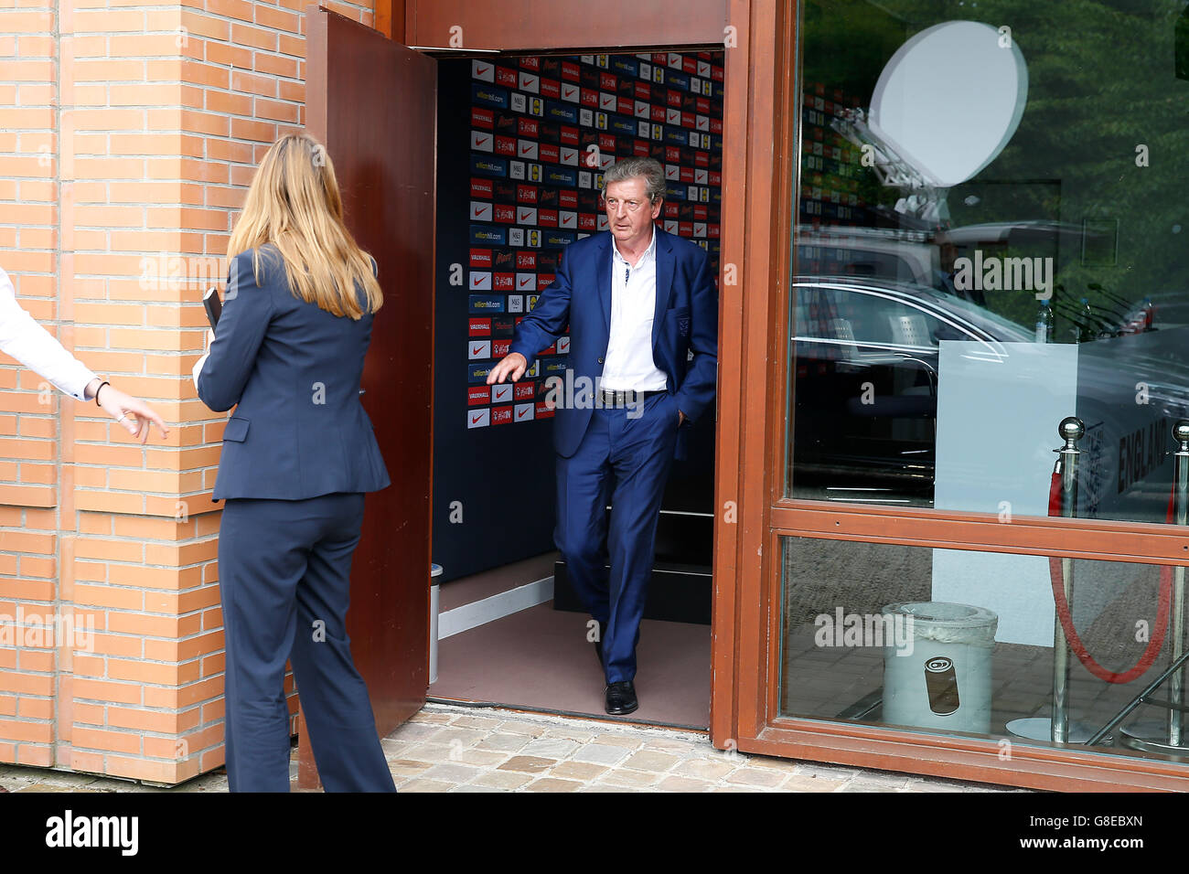 England manager Roy Hodgson after a press conference in Chantilly, France. England were knocked out at the round of 16 stage of the 2016 European Championships last night after losing 2-1 to Iceland. Stock Photo