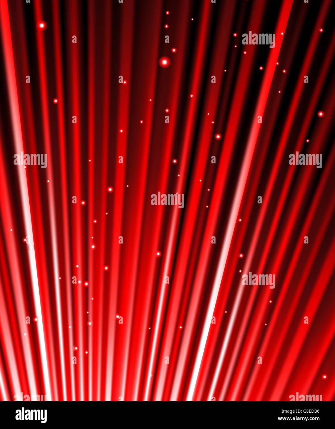 Snow and stars are falling on the background of red luminous rays Stock ...