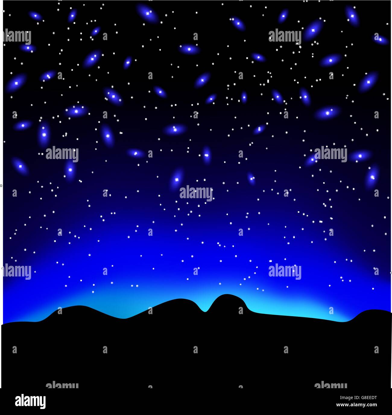 Stars in the sky at night over the mountain vector background Stock ...