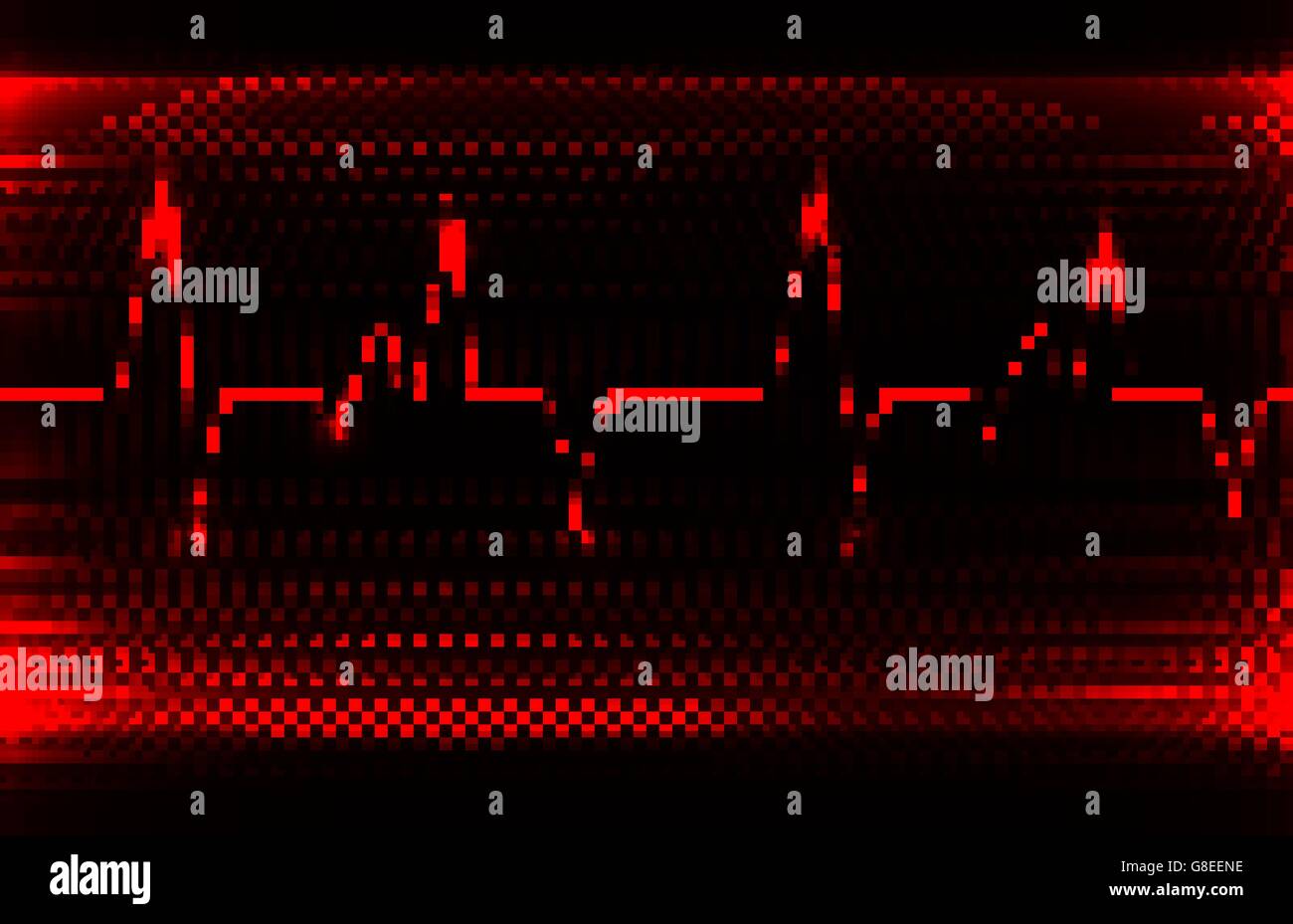 Colorful human heart normal sinus rhythm, electrocardiogram record ...