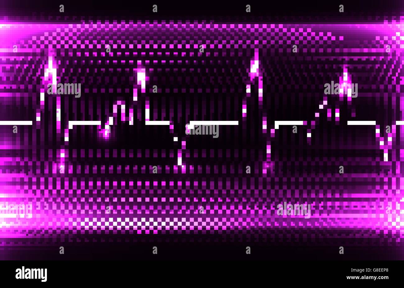 Colorful human heart normal sinus rhythm, electrocardiogram record. Bright and bold design. EPS10 Stock Vector