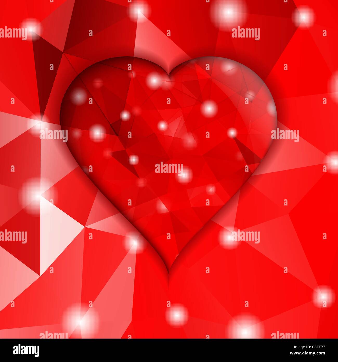 Valentines day. Modern abstract background illustration with red hearts ...