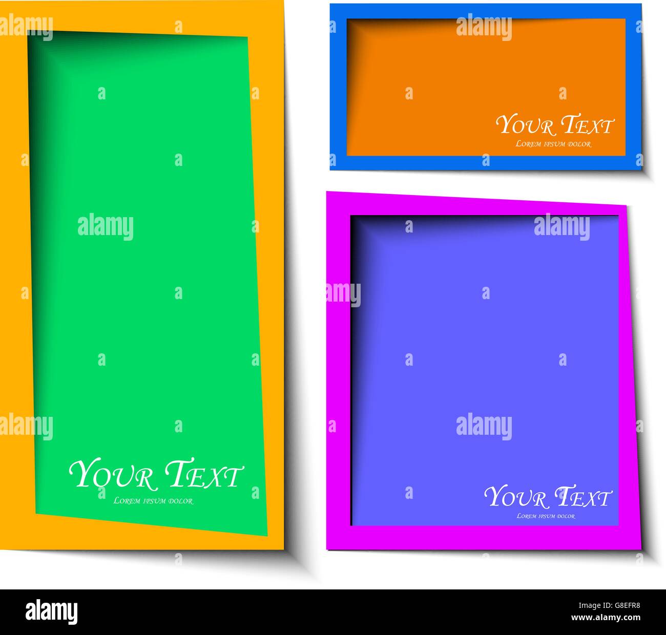 abstract Rounded rectange text boxes with colorful background design vector Stock Vector Image