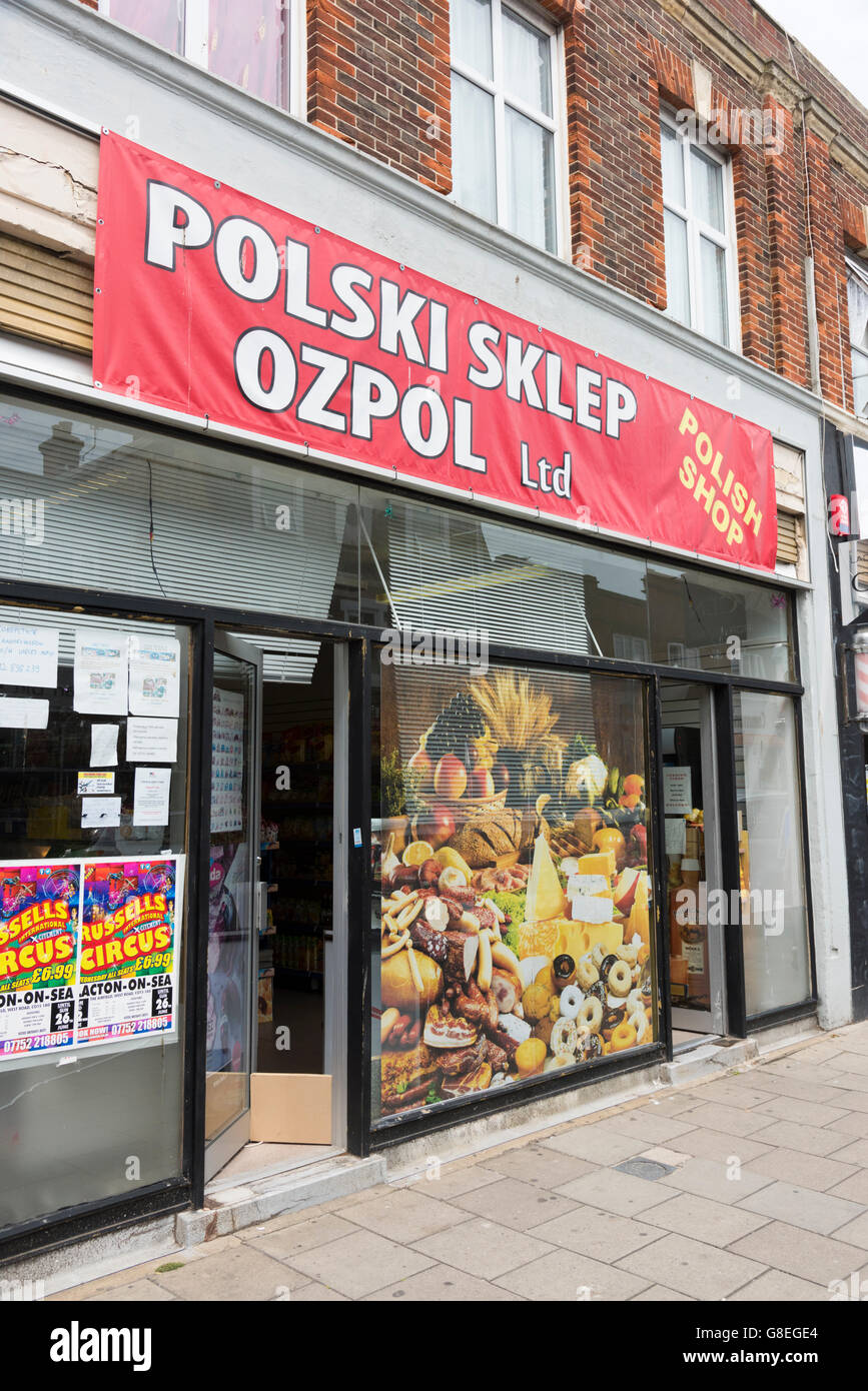 A Polish Shop or Polski Sklep Ozpol in Clacton UK Stock Photo - Alamy