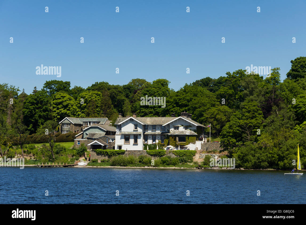 Sharrow Hill country hotel on the east side of Ullswater in the English Lake District. Stock Photo