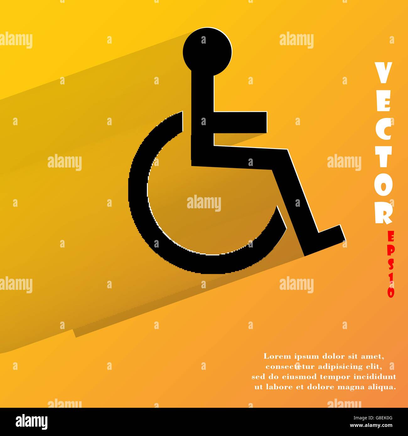 disabled. Flat modern web button with long shadow and space for your ...
