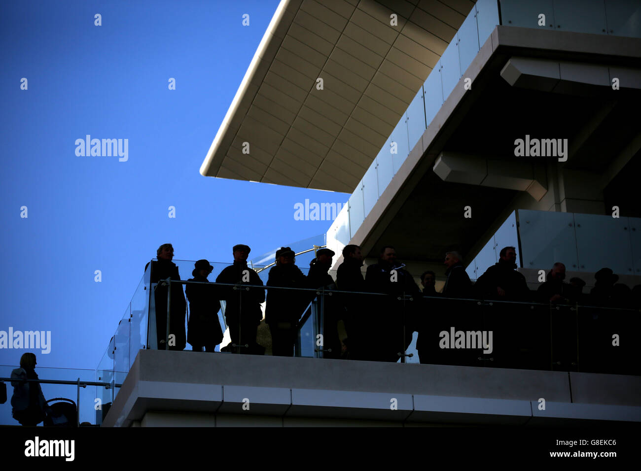 A general view of the Princess Royal Grandstand at Cheltenham Racecourse. Stock Photo