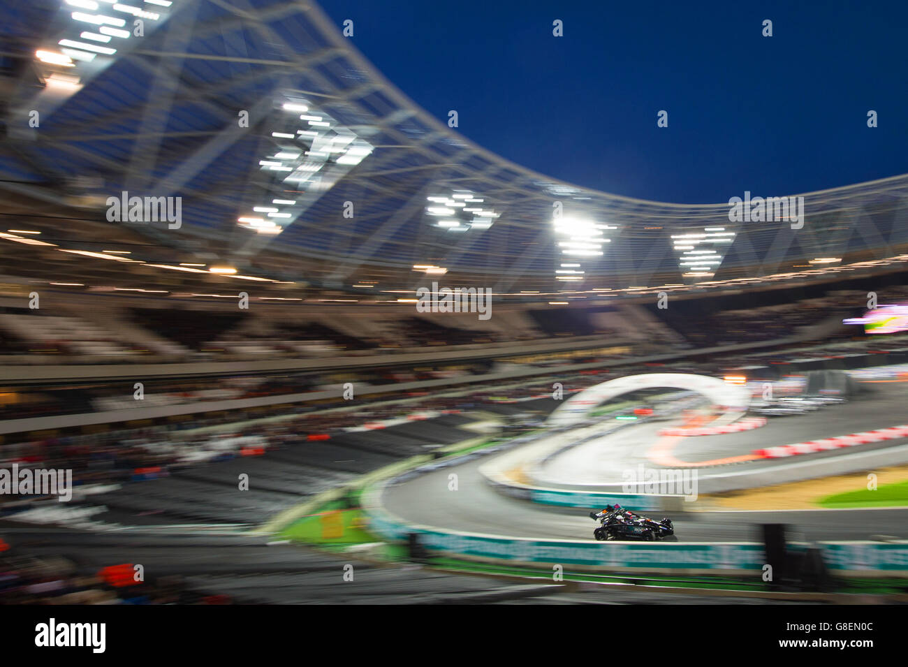Race of Champions - Day Two - Olympic Stadium. A general view of racing on day two of the Race of Champions at the Olympic Stadium, London. Stock Photo
