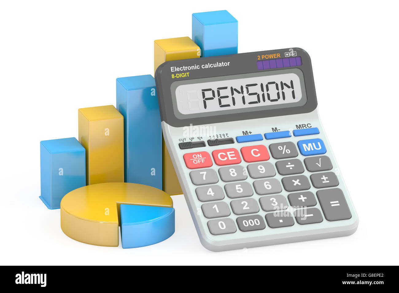 Pension concept, 3D rendering isolated on white background Stock Photo