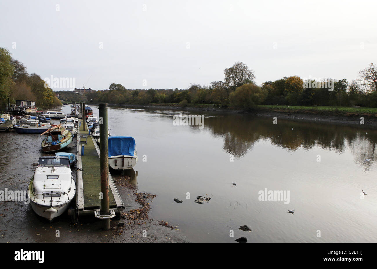 The river Thames in Twickenham at low tide, after it was drained for