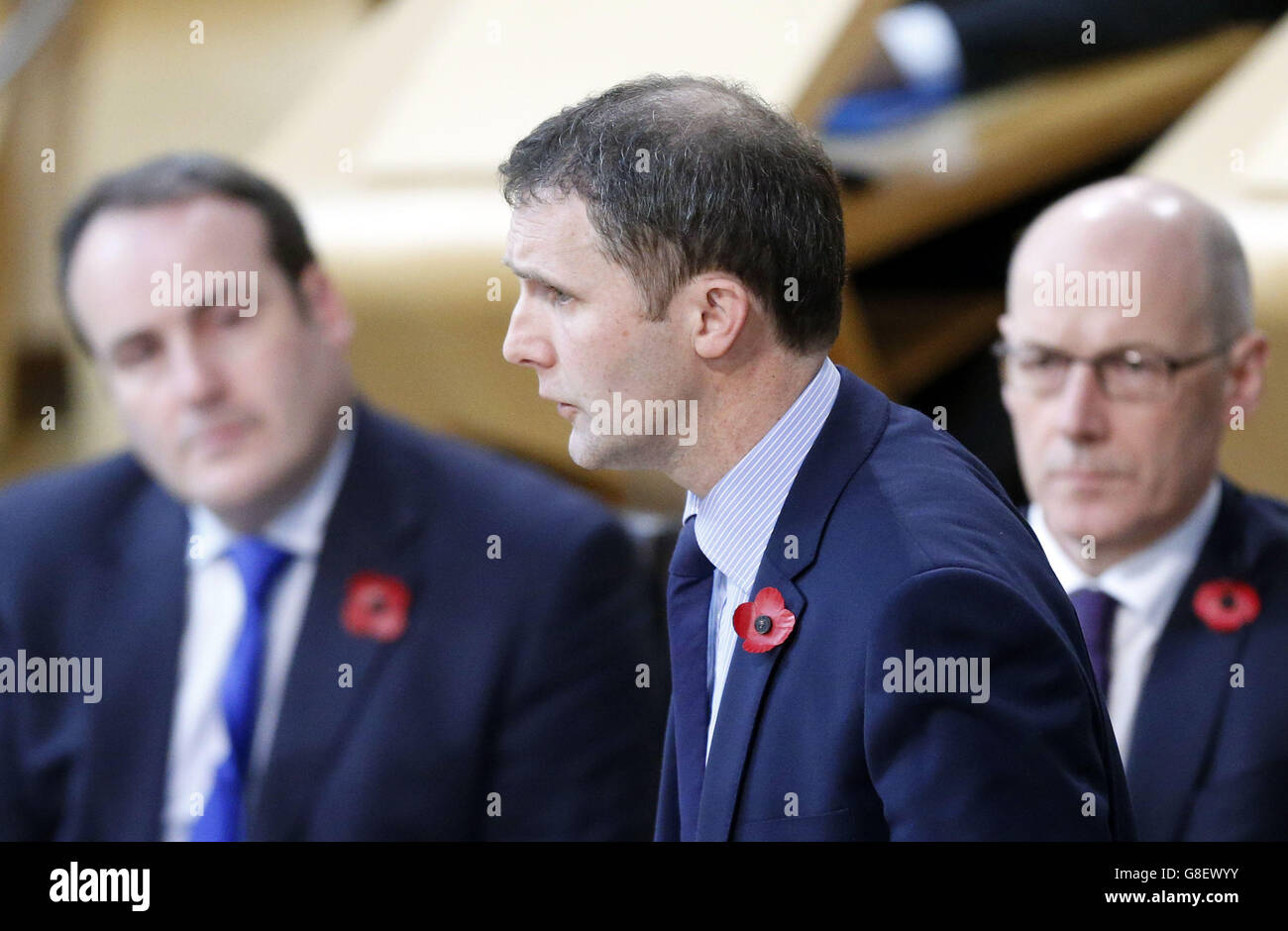 Cabinet Secretary for Justice Michael Matheson makes a statement regarding police call handling at the Scottish Parliament in Edinburgh. Stock Photo