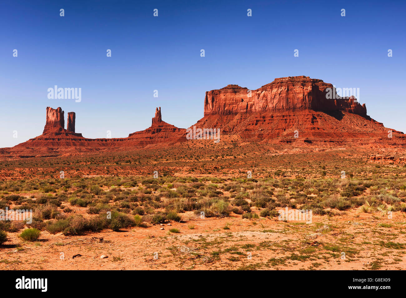 Monument Valley Tribal Park, on Arizona and Utah border line Stock