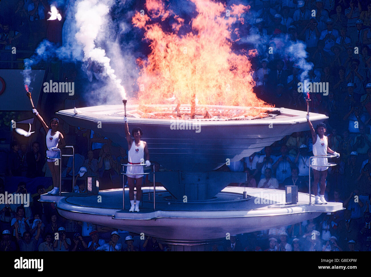 Olympic Flame at the opening ceremonies for the 1988 Olympic Summer