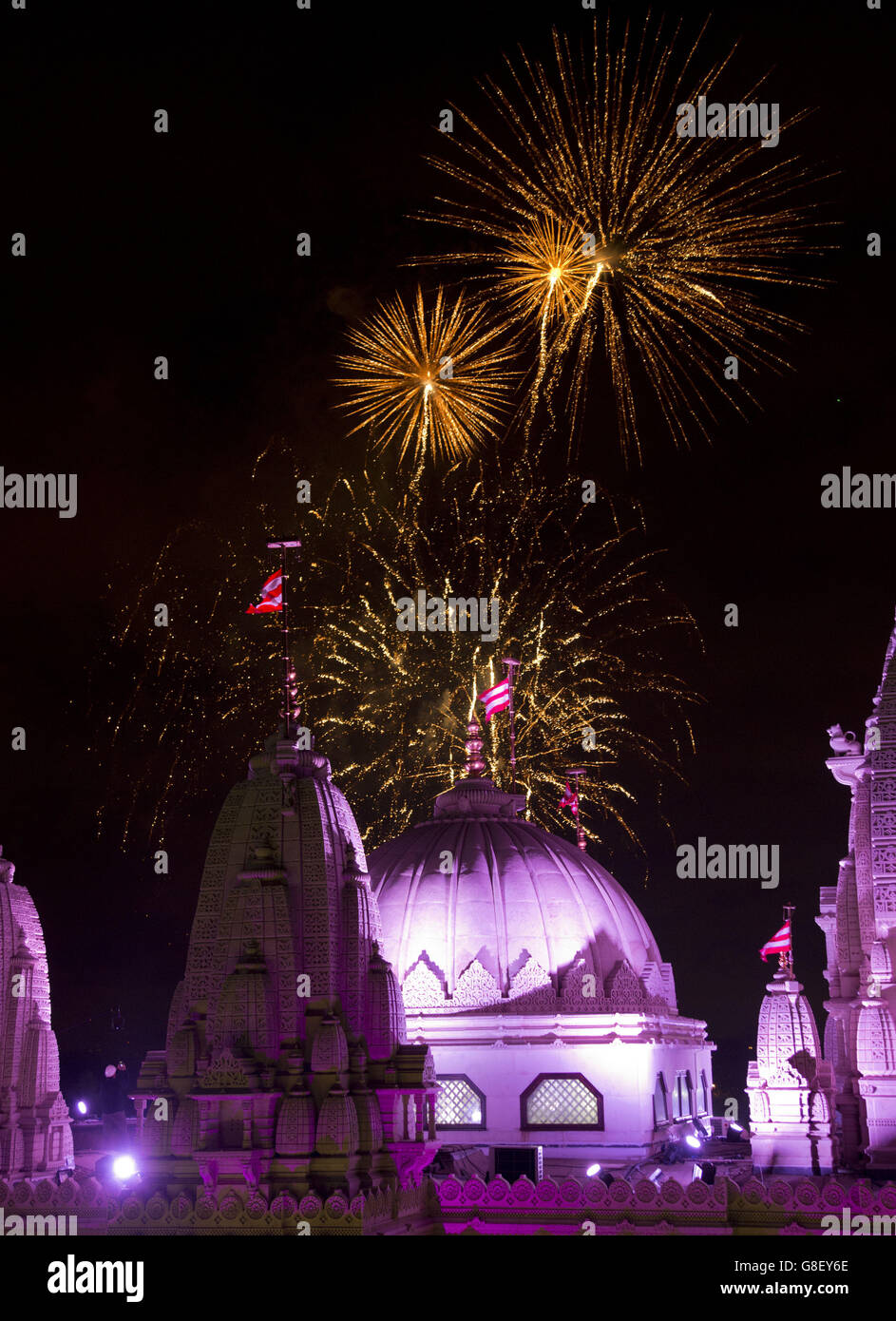 Diwali Fireworks Display Neasden Stock Photo