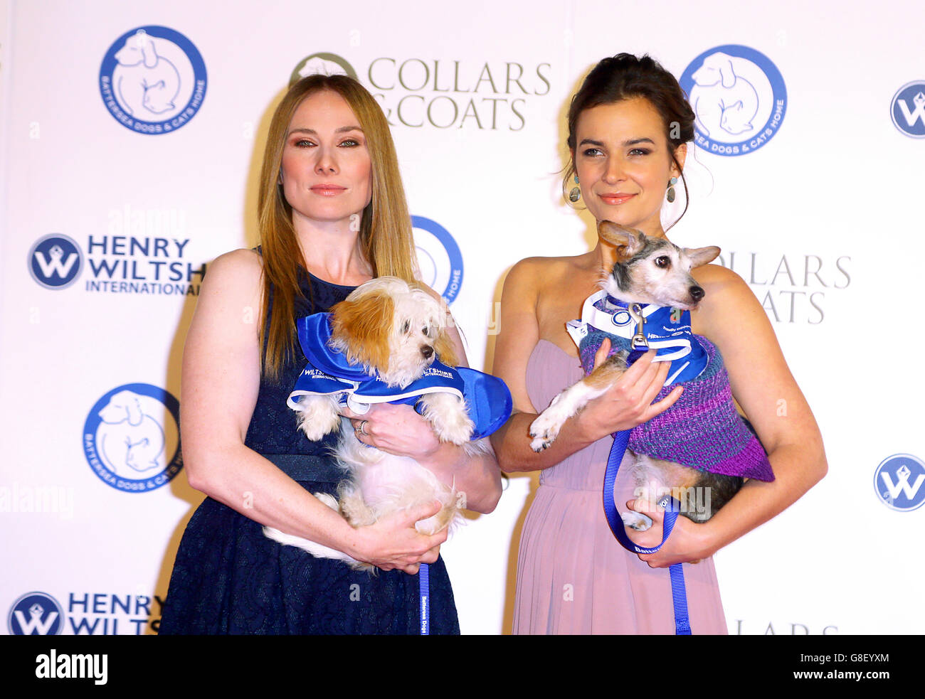 Rosie Marcel and Camilla Arfwedson arrive for the Collars & Coats Gala Ball in aid of Battersea Dogs and Cats Home at the Evolution in London. Stock Photo