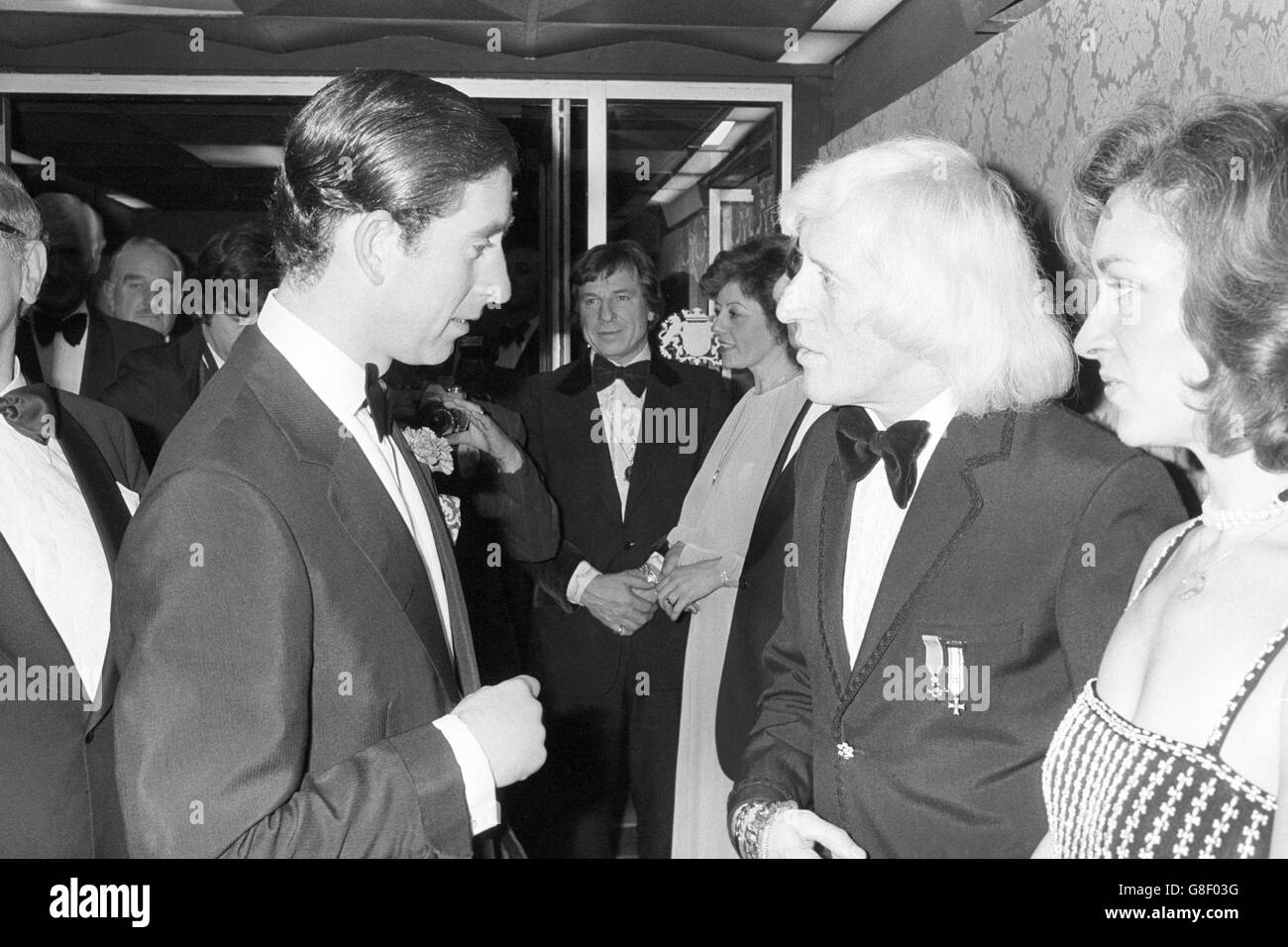 Prince Charles and Jimmy Savile - Caerphilly, Wales Stock Photo