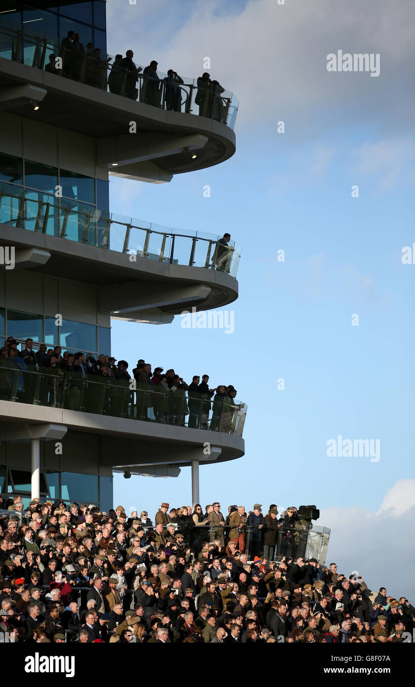 Cheltenham Races - The Open - Day One. The Princess Royal Grandstand during day one of The Open meeting, at Cheltenham Racecourse. Stock Photo