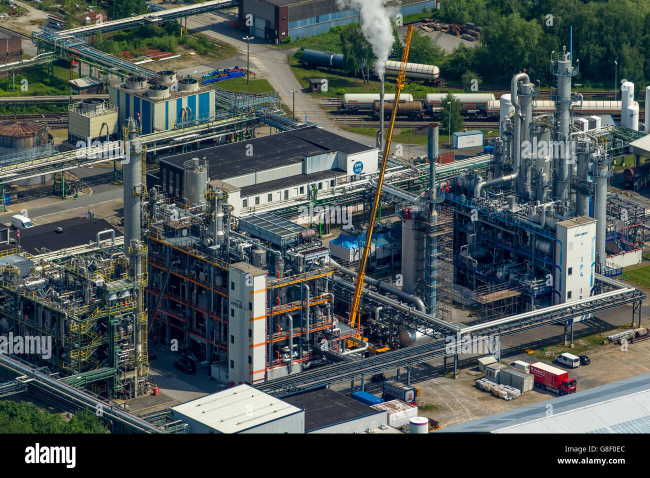 Aerial view, Gea PT Holding GmbH, SL Hydraulics GmbH, Eickel, Herne Wanne-Eickel, Herne, Ruhr area, North Rhine Westphalia, Stock Photo