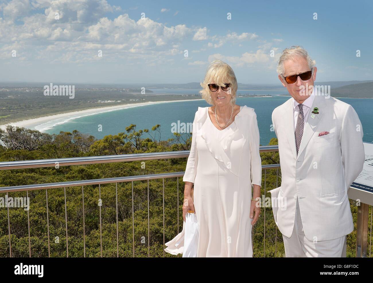 The Prince of Wales who is sixth seven years old today, with the Duchess of Cornwall, at the lookout of the National Anzc Museum in Albany in southern Australia. Stock Photo