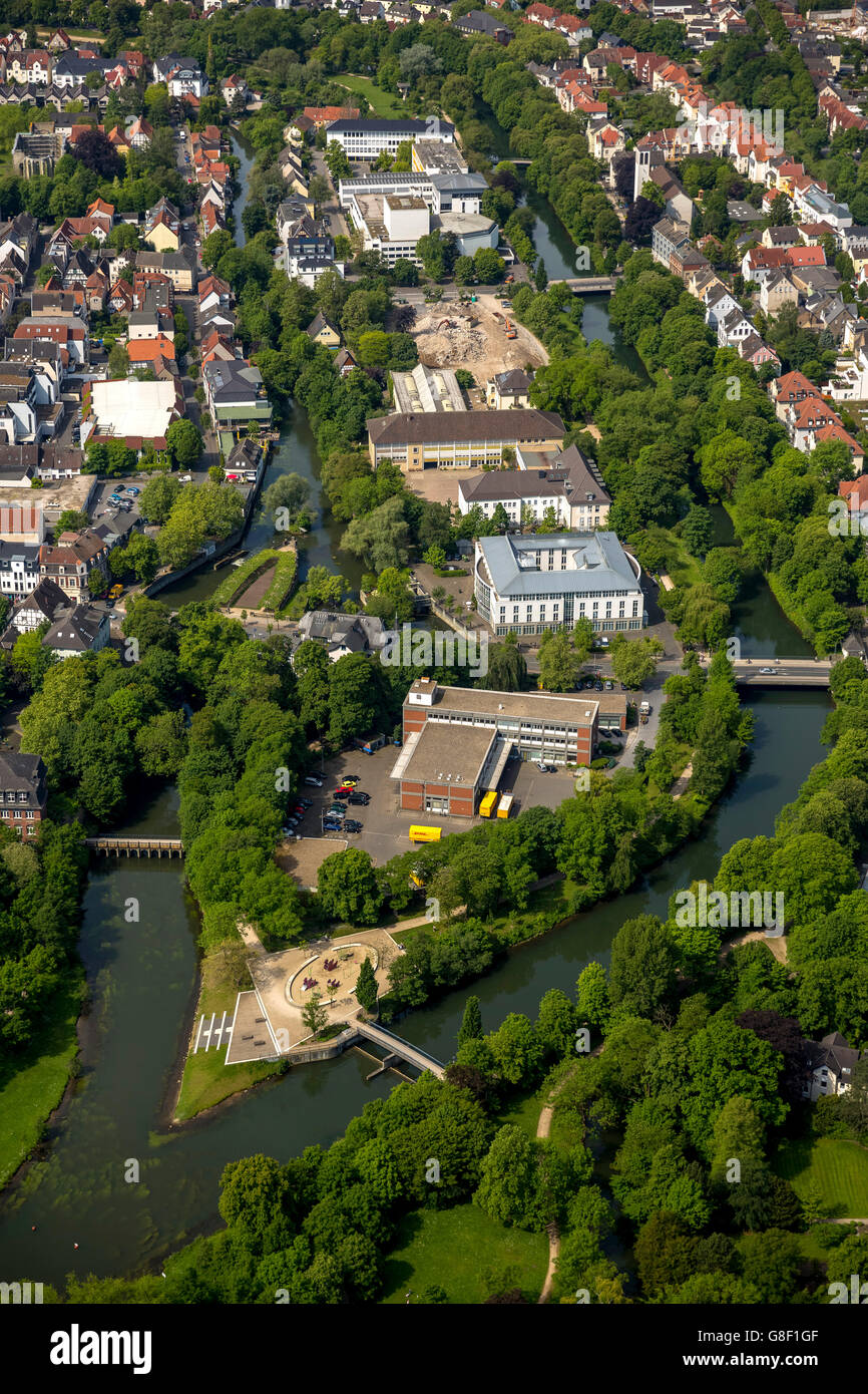 Aerial view, Lippe, Lippstadt, East Westphalia, North Rhine Westphalia, Germany, Europe, Aerial view, birds-eyes view, aerial Stock Photo
