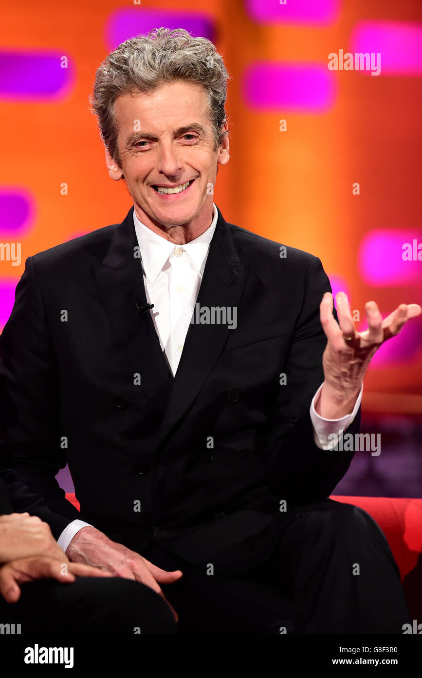 Graham Peter Filming Peter Capaldi during filming of the Graham Norton Show at The London ...