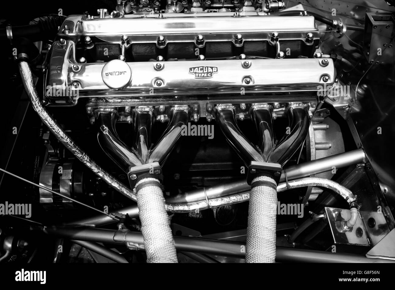 C Type Jaguar Engine Stock Photo