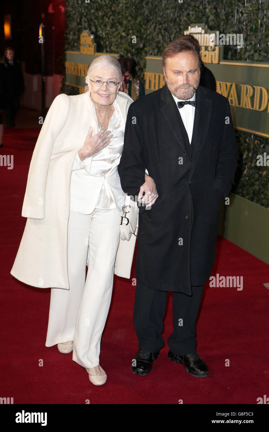 Vanessa Redgrave and Franco Nero attending the London Evening Standard Theatre Awards in partnership with The Ivy, at the Old Vic Theatre in London. PRESS ASSOCIATION Photo. Picture date: Sunday 22nd November, 2015. Photo credit should read: Daniel Leal-Olivas/PA Wire. Stock Photo