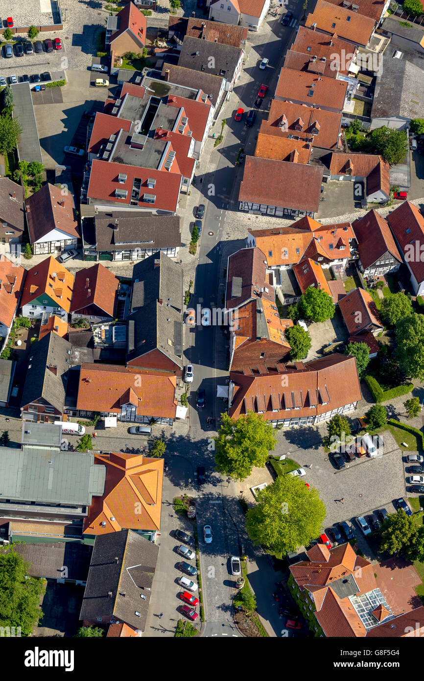 Aerial view, South Gate House Riet Street, Rietberg, East Westphalia, North Rhine Westphalia, Germany, Europe, Aerial view, Stock Photo