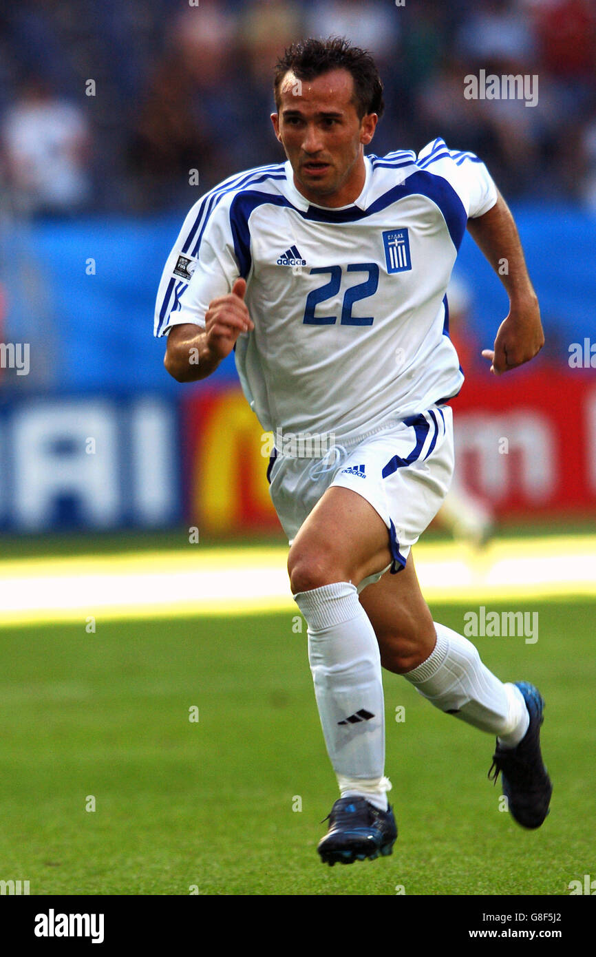 Soccer - FIFA Confederations Cup 2005 - Group B - Greece v Japan - Waldstadion. Theofanis Gekas, Greece Stock Photo