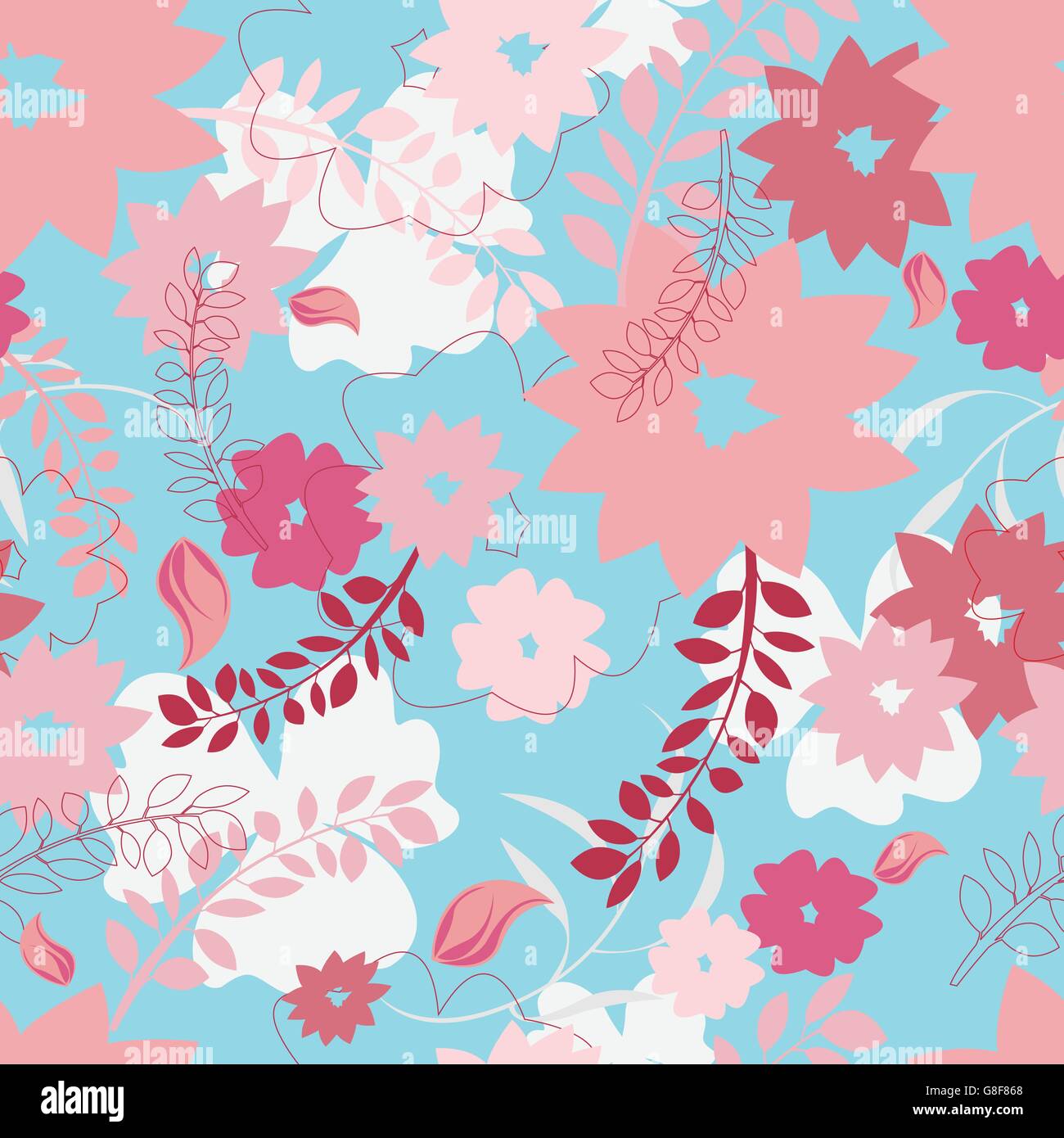 seamless flowers pattern Stock Vector Image & Art - Alamy