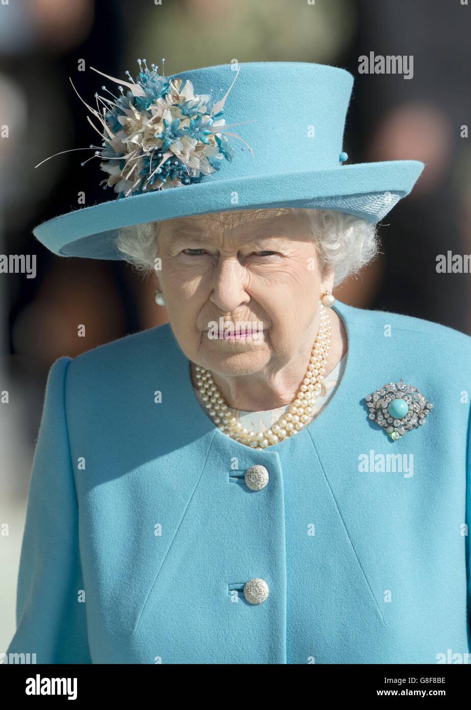Queen Elizabeth II arrives for a visit to Malta Racing Club at Marsa