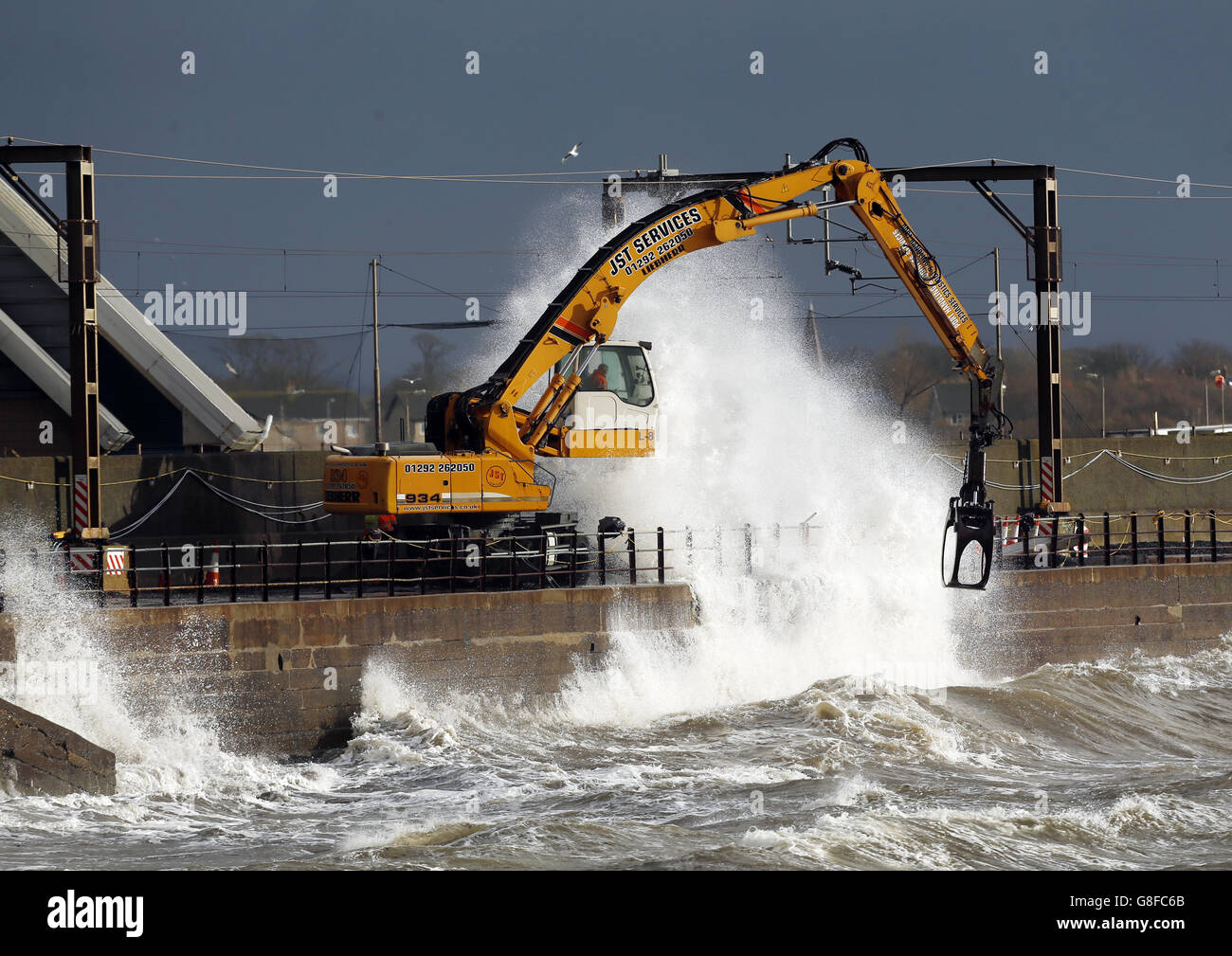 Scheduled work to strengthen sea defences in Saltcoats, Scotland, as ...