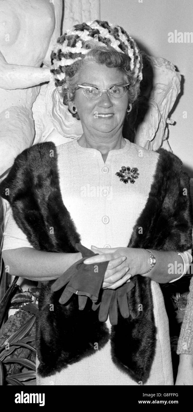 Mary Whitehouse, of Claverley, Wolverhampton, co-founder of the Clean-up TV Campaign, at the Woman of the Year Luncheon at the Savoy Hotel, London. Stock Photo